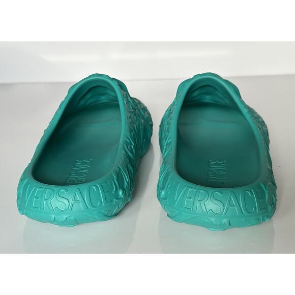 NIB $525 Versace Medusa Head Slides Pool Sandals Turquoise 12 US (45) 1005746 IT - Picture 6 of 15